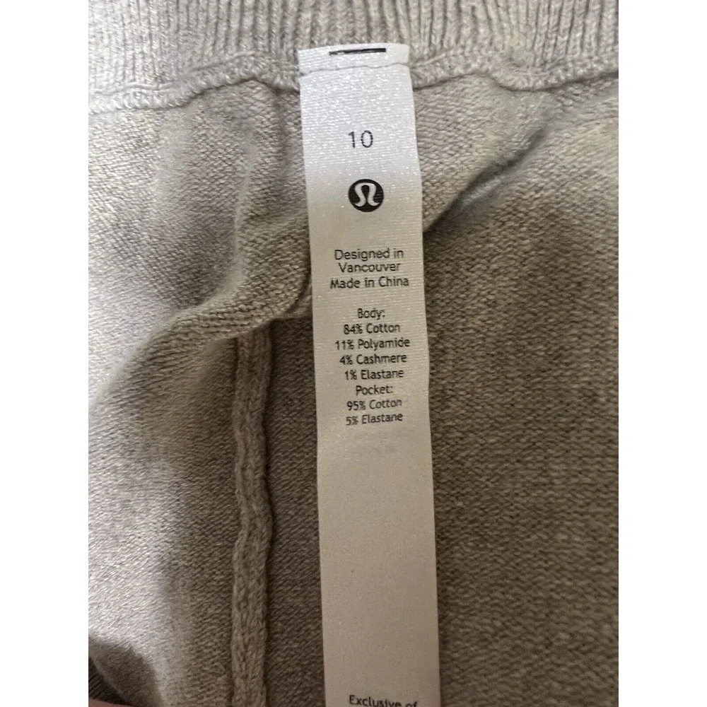 Lululemon Cotton-Cashmere Knit High-Rise Short‎ 4” Heathered Raw Linen Size 10